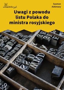 Askenazy, Uwagi z powodu listu Polaka do ministra rosyjskiego