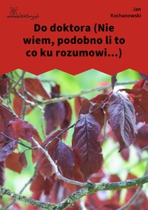 Kochanowski, Fraszki, Księgi wtóre, Do doktora (Nie wiem, podobno li to co ku rozumowi...)