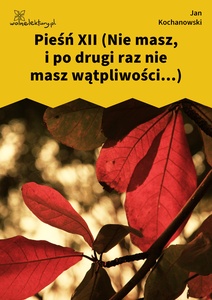 Kochanowski, Pieśni, Księgi wtóre, Pieśń XII (Nie masz, i po drugi raz nie masz wątpliwości...)
